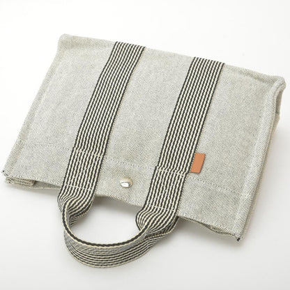 Hermes New Fourre Tout PM Handbag Canvas Gray Black