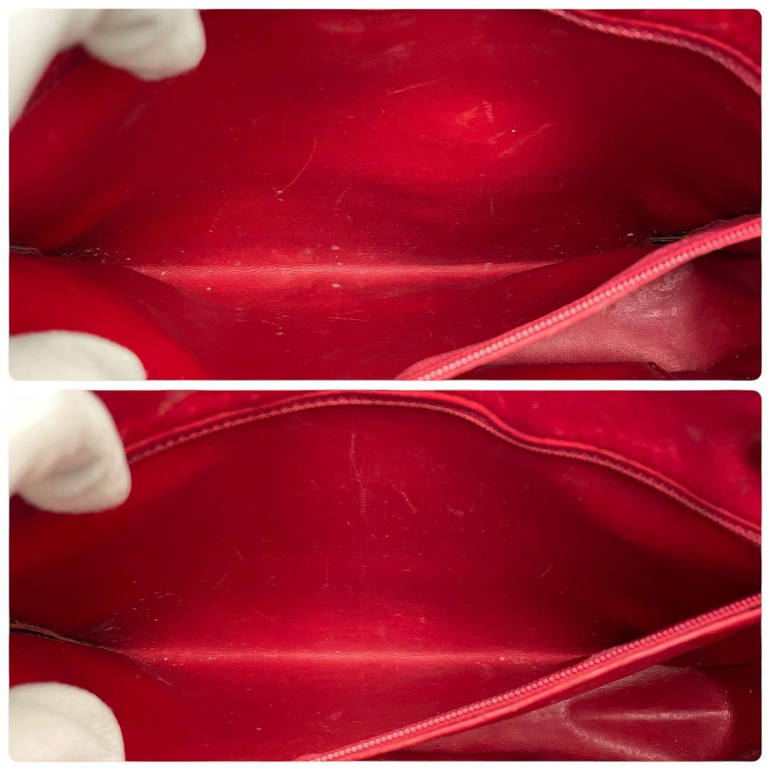 Chanel Quilted Lambskin Chain Shoulder Tote Red
