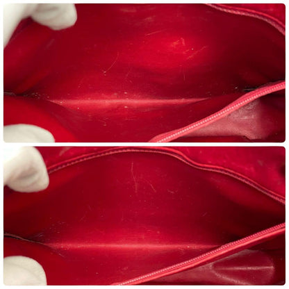 Chanel Quilted Lambskin Chain Shoulder Tote Red
