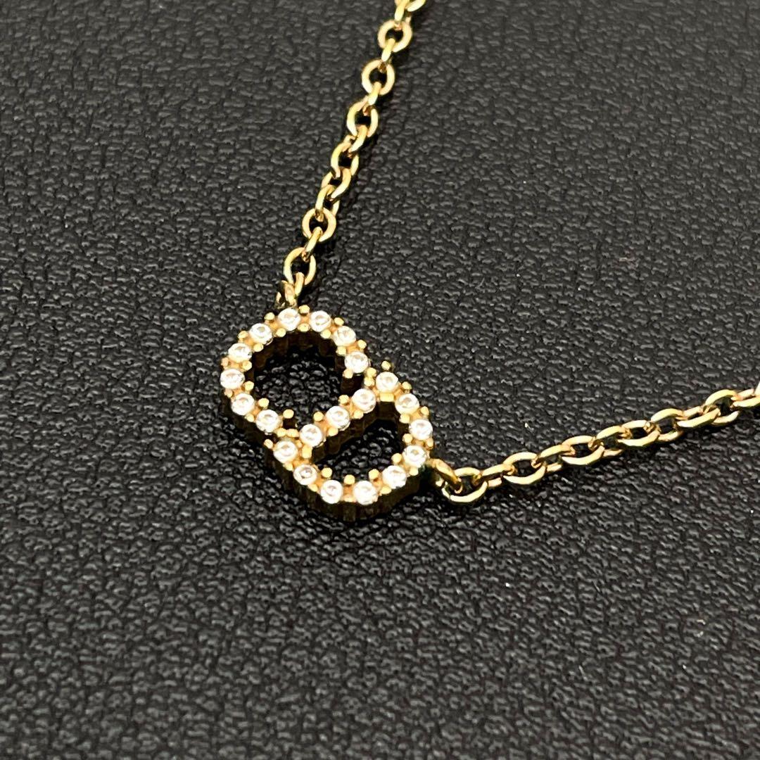 Dior Clair D Lune CD Logo Necklace Rhinestone — view 2