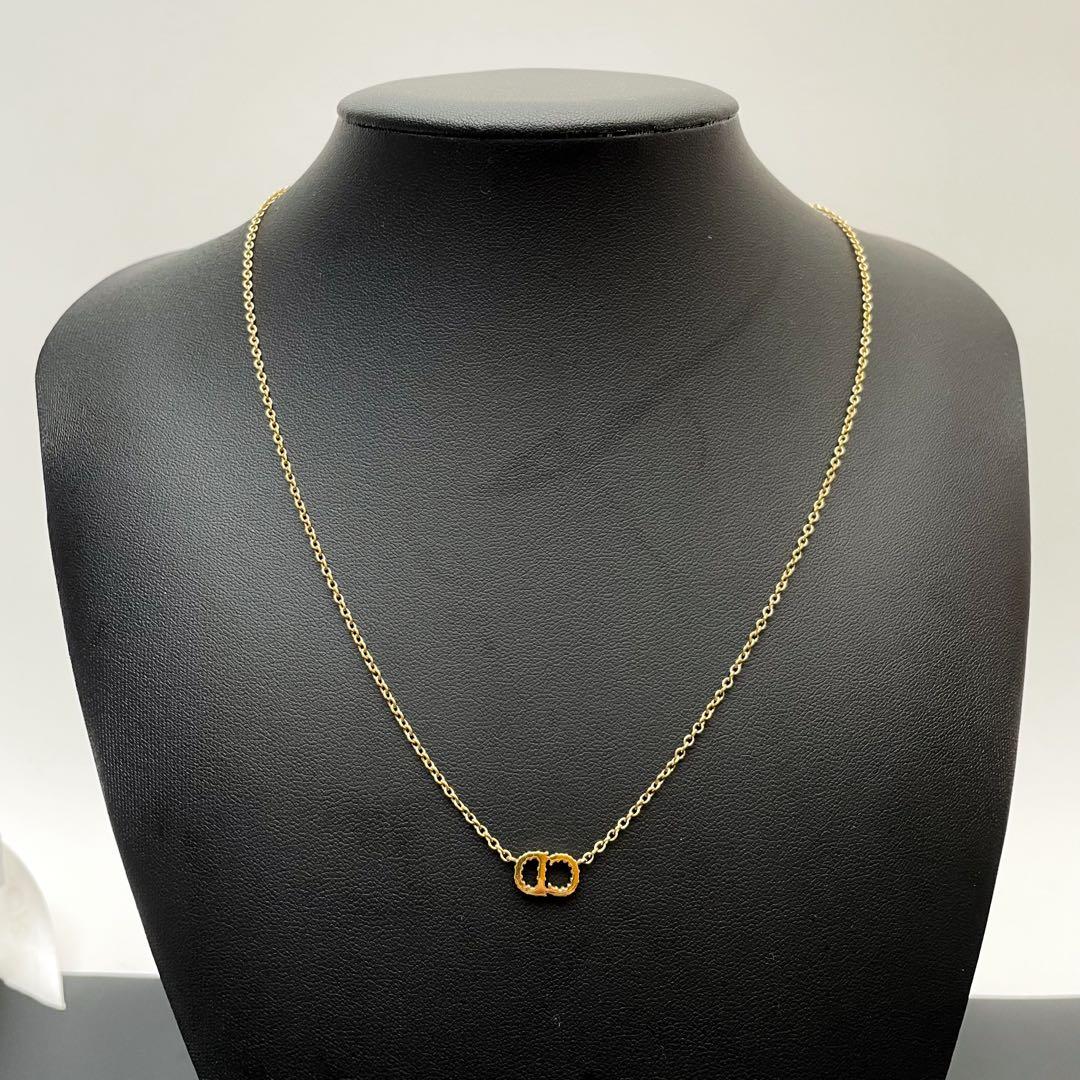 Dior Clair D Lune CD Logo Necklace Rhinestone — view 6
