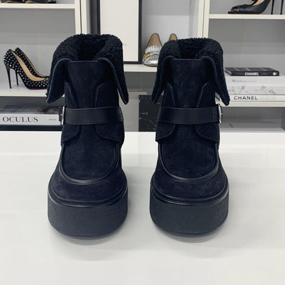 Hermes Emmisfer Suede Sheepskin Belt Short Boots — view 4