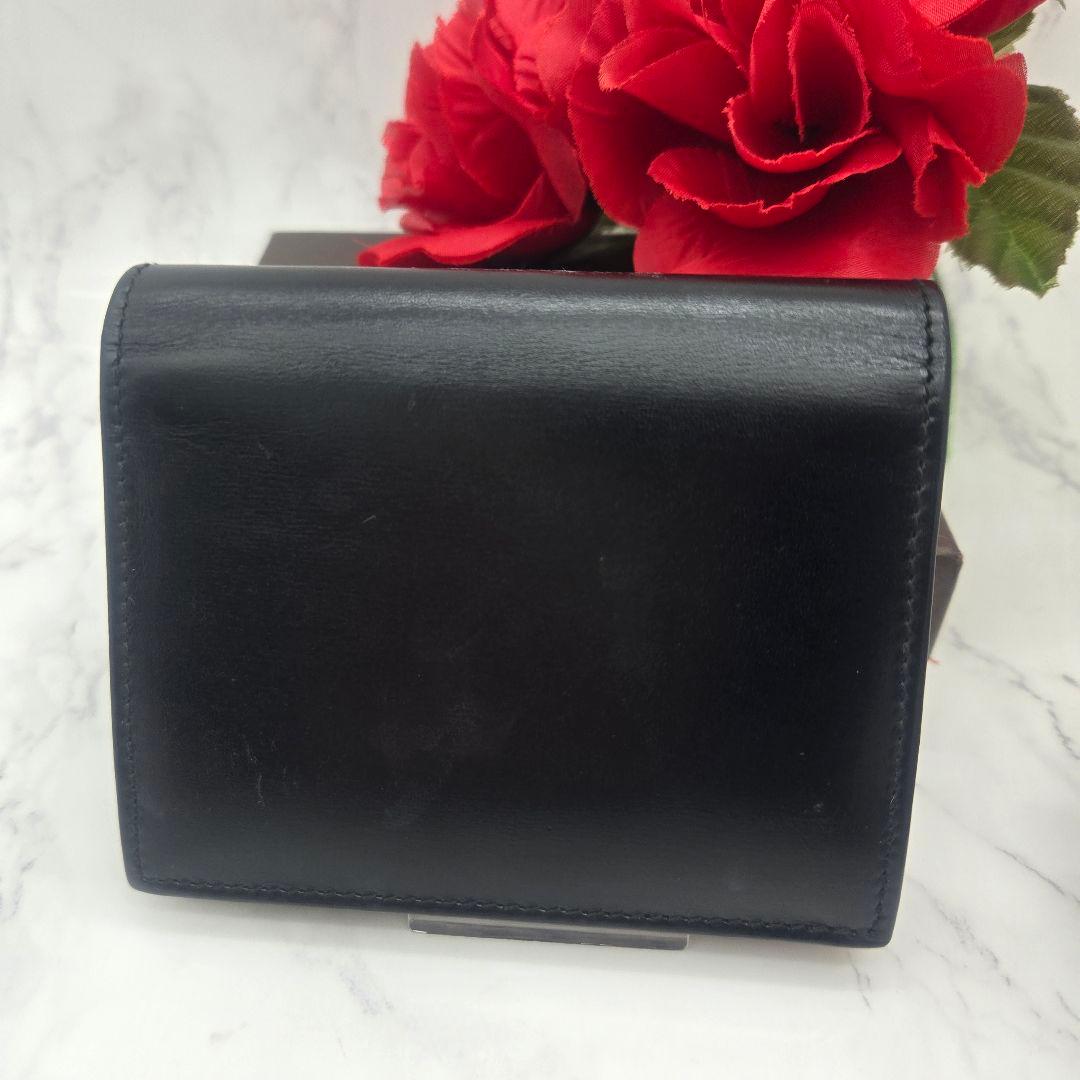 Gucci Card Case Coin Purse Leather Simple Black