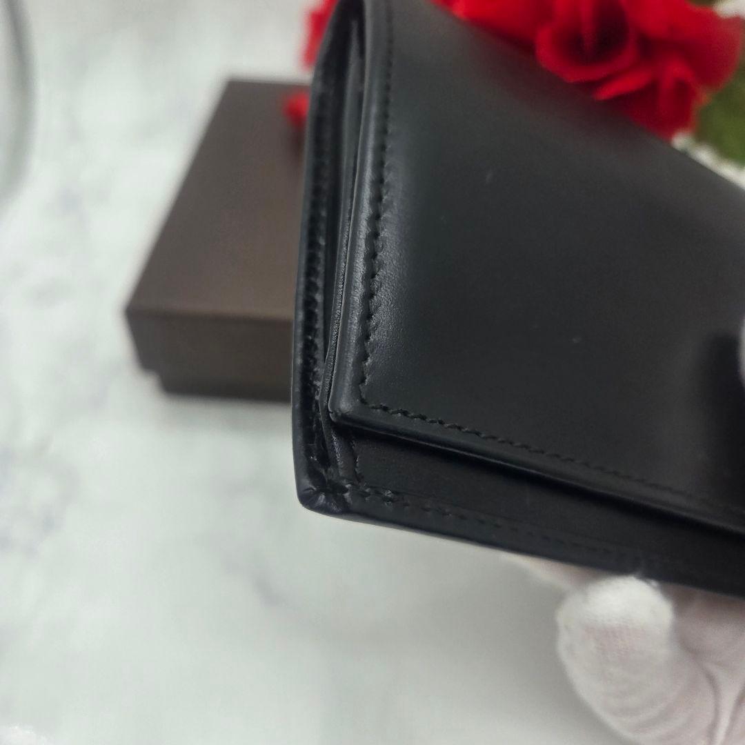 Gucci Card Case Coin Purse Leather Simple Black