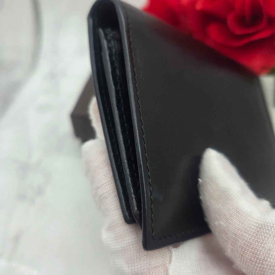 Gucci Card Case Coin Purse Leather Simple Black