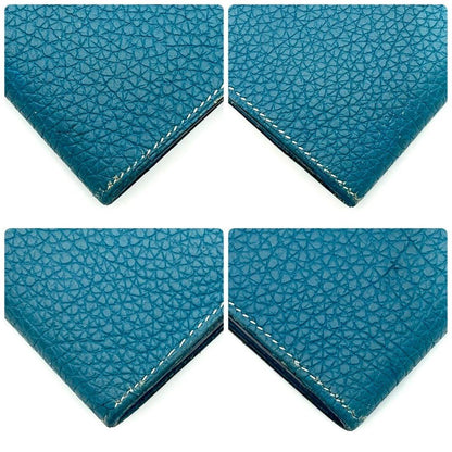 Hermes Dogon GM Togo Wallet Blue Silver Leather — view 7