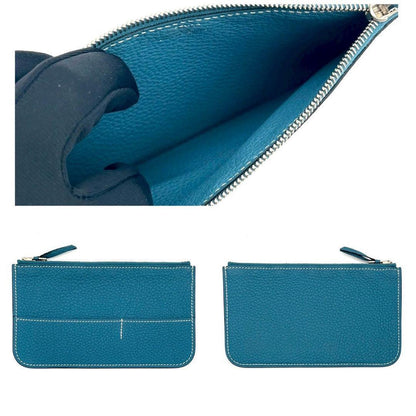 Hermes Dogon GM Togo Wallet Blue Silver Leather — view 9