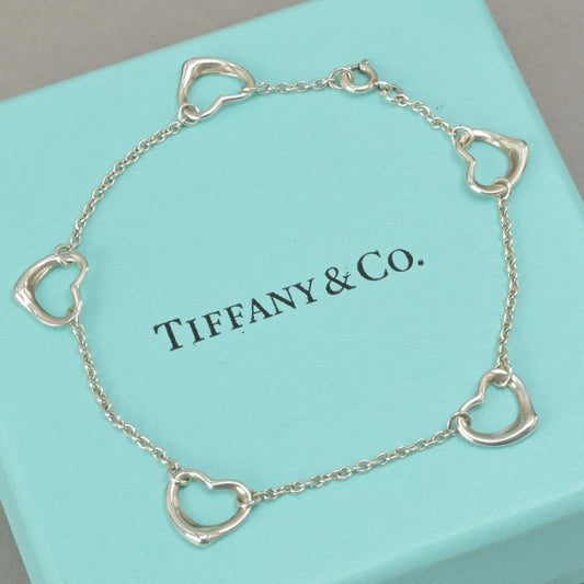 Tiffany & Co Open Heart Bracelet 18 Silver