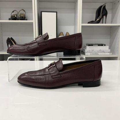 Hermes Paris Hhardware Leather Lofa Burgundy Sneaker