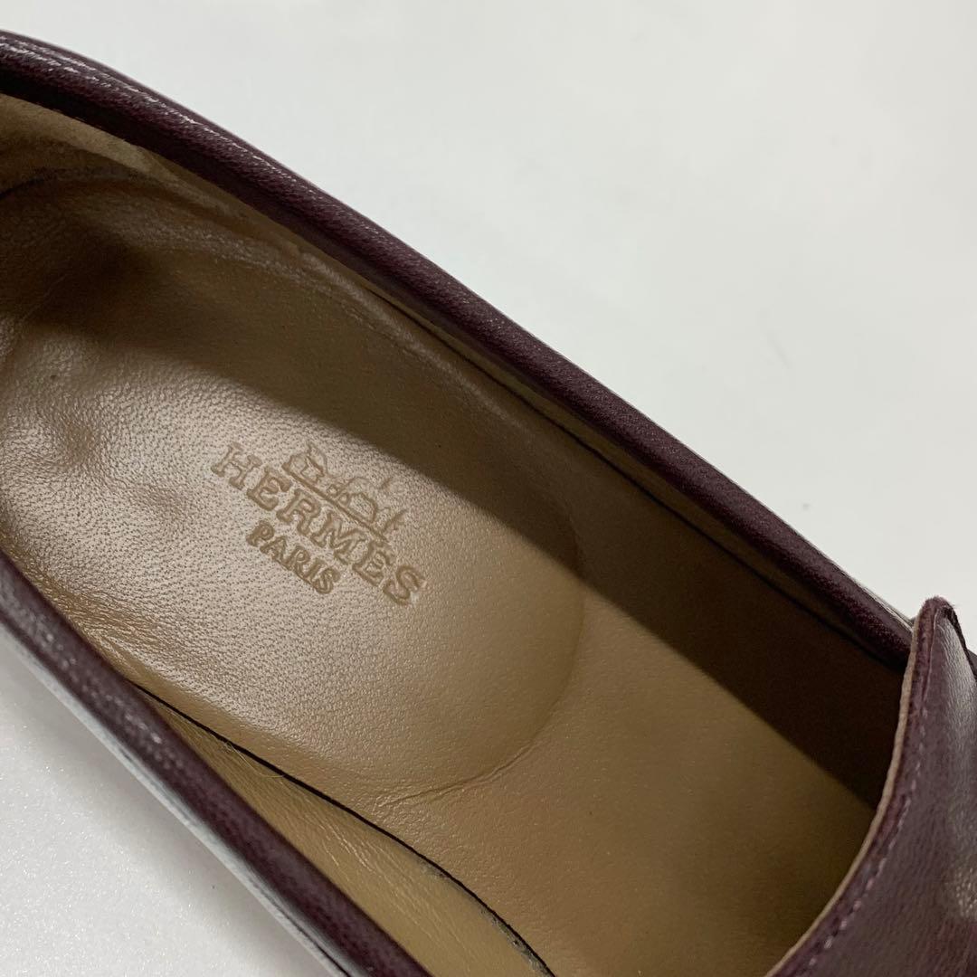 Hermes Paris Hhardware Leather Lofa Burgundy Sneaker