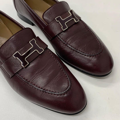 Hermes Paris Hhardware Leather Lofa Burgundy Sneaker