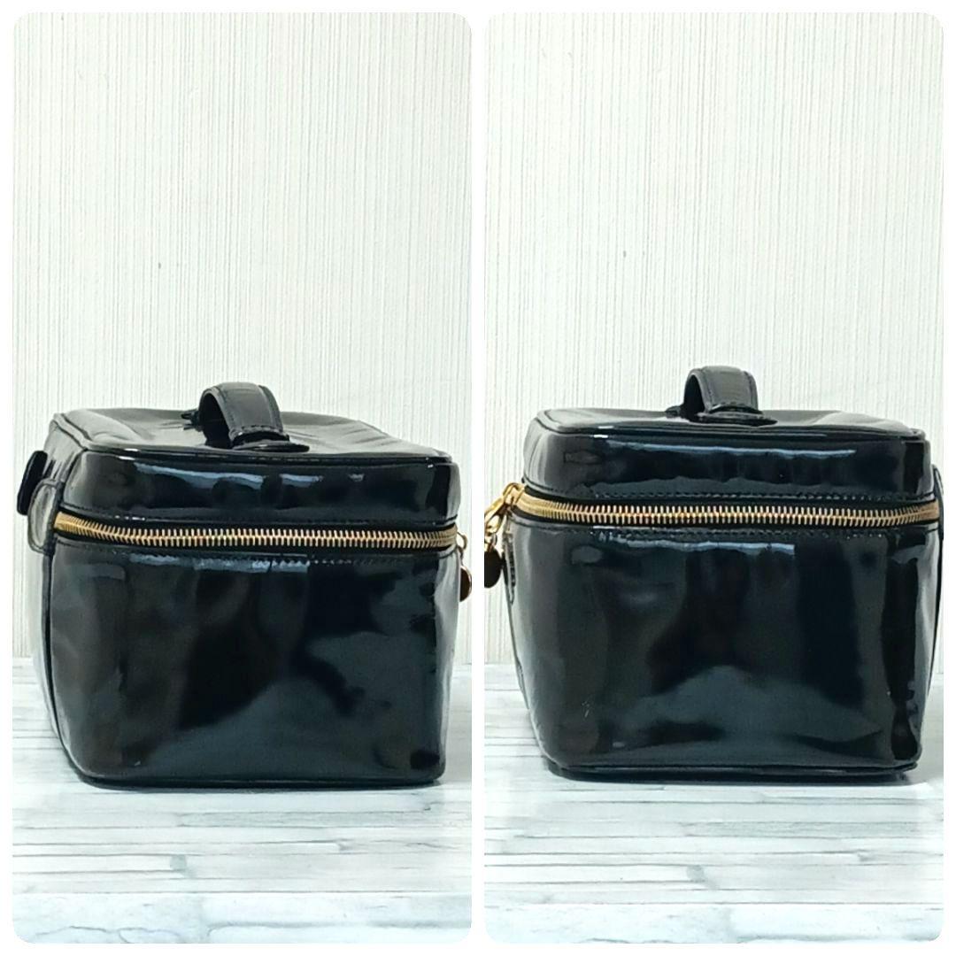 Chanel Vanity Pouch Enamel with Mirror Black CC Logo — view 3