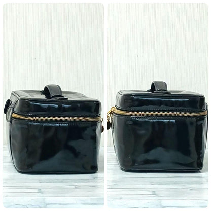 Chanel Vanity Pouch Enamel with Mirror Black CC Logo — view 3