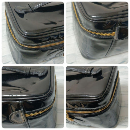 Chanel Vanity Pouch Enamel with Mirror Black CC Logo — view 6
