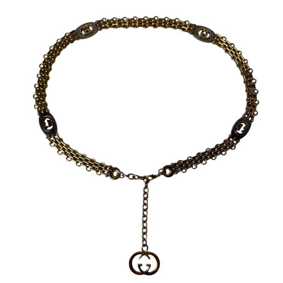 Gucci Interlocking G Chain Belt With Logo Charm