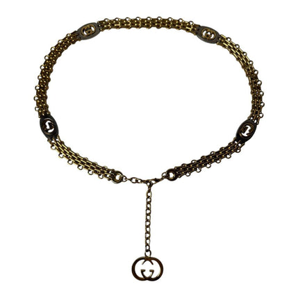 Gucci Interlocking G Chain Belt With Logo Charm