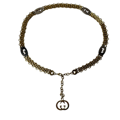 Gucci Interlocking G Chain Belt With Logo Charm — view 2