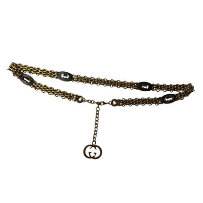 Gucci Interlocking G Chain Belt With Logo Charm — view 3