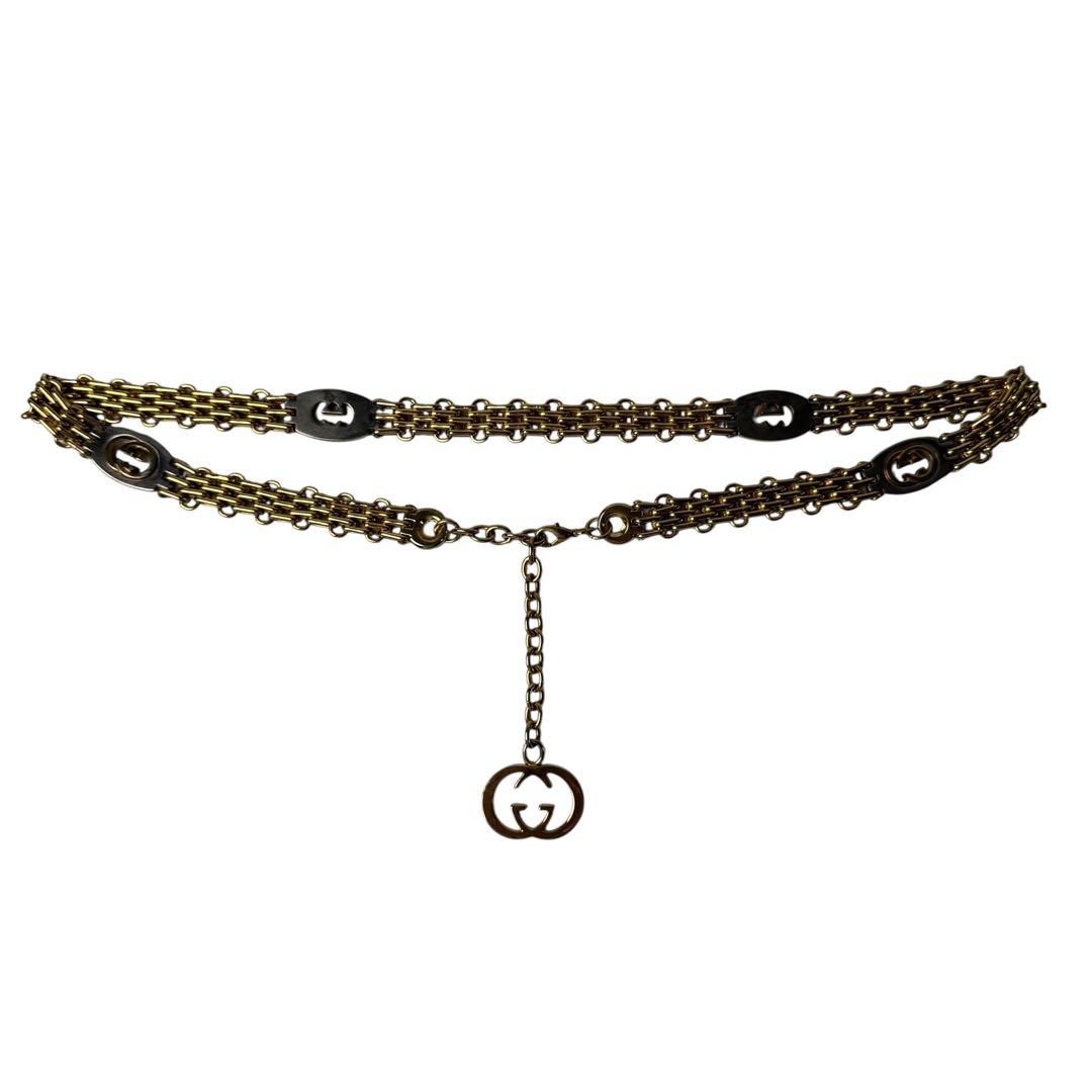 Gucci Interlocking G Chain Belt With Logo Charm — view 4