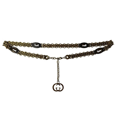 Gucci Interlocking G Chain Belt With Logo Charm — view 4