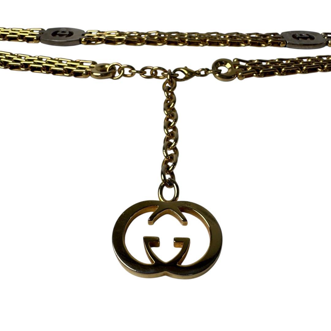 Gucci Interlocking G Chain Belt With Logo Charm — view 5