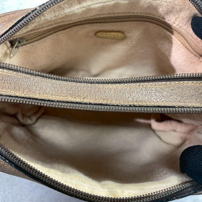 Gucci GG Shoulder Bag Brown Beige Leather Logo — view 5