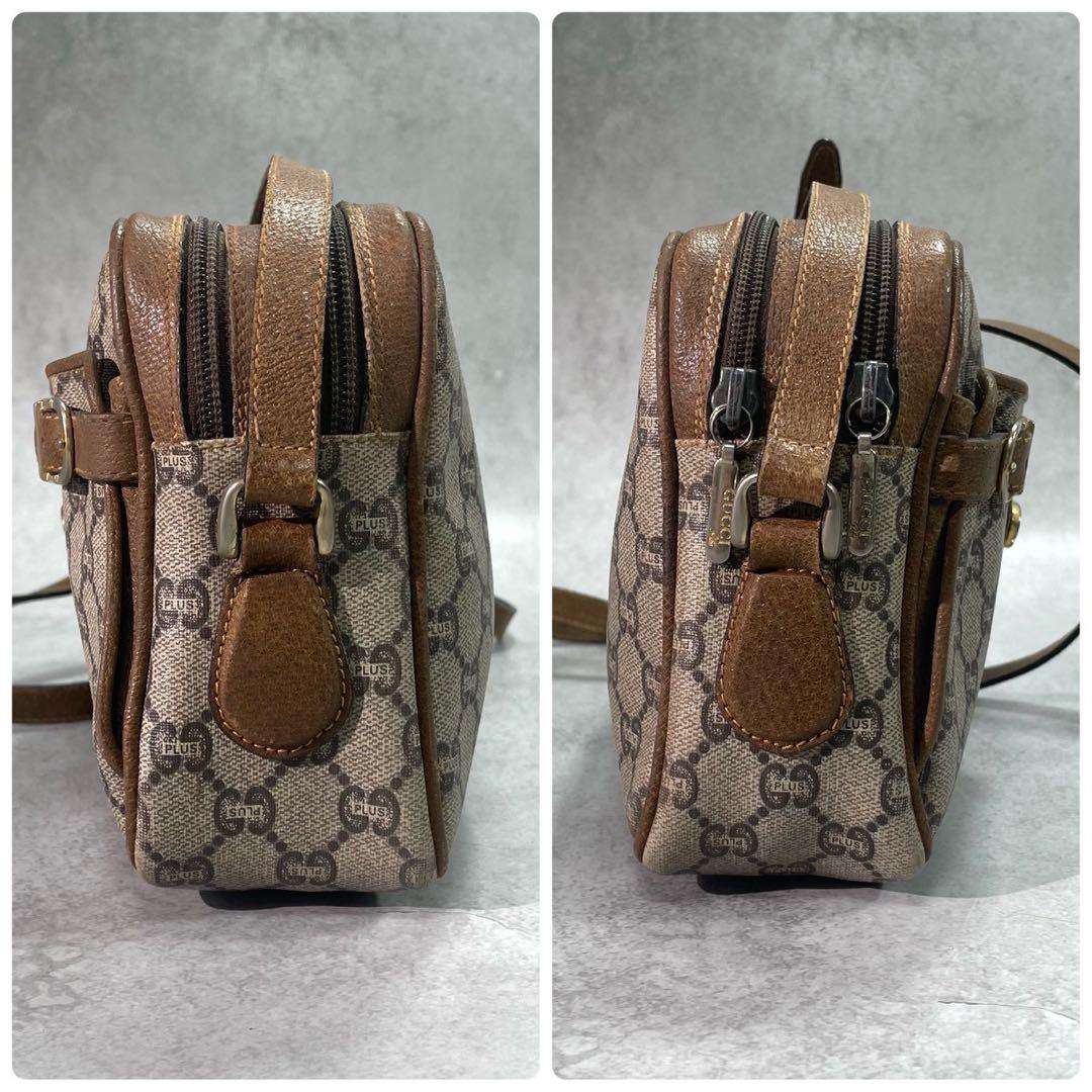 Gucci GG Shoulder Bag Brown Beige Leather Logo — view 7
