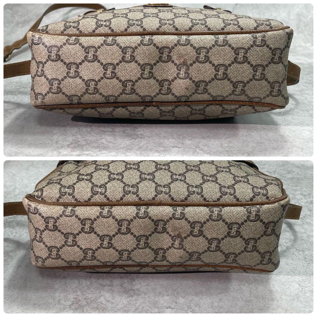 Gucci GG Shoulder Bag Brown Beige Leather Logo — view 8
