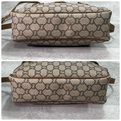 Gucci GG Shoulder Bag Brown Beige Leather Logo — view 8