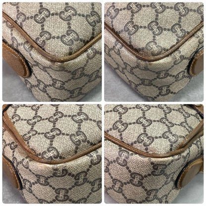 Gucci GG Shoulder Bag Brown Beige Leather Logo — view 9