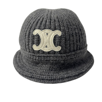 Celine Triomphe Cashmere Bucket Hat Knit