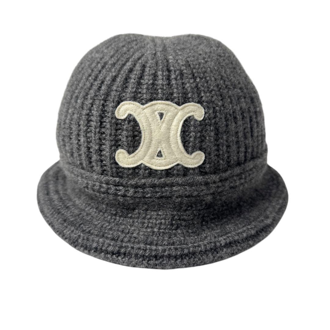 Celine Triomphe Cashmere Bucket Hat Knit — view 2