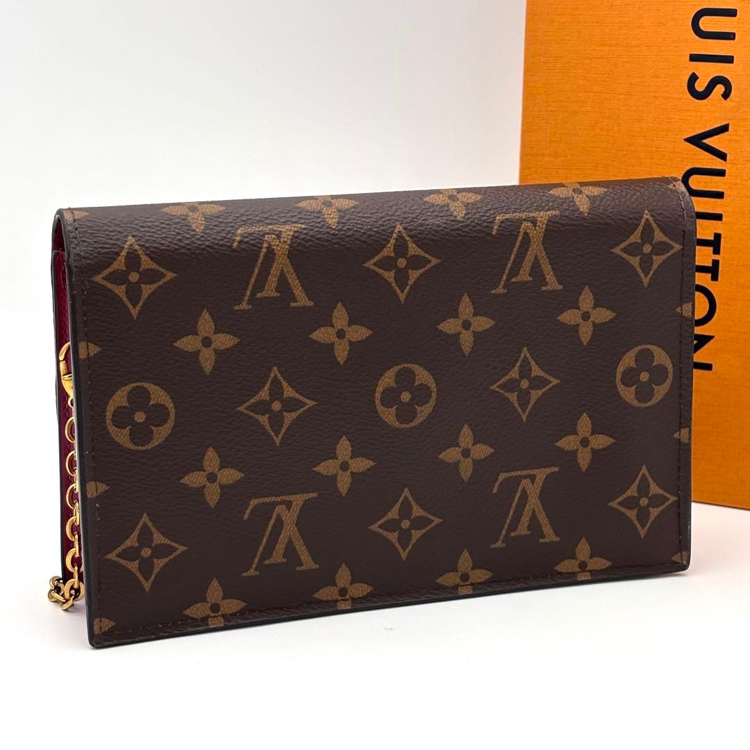 Louis Vuitton Monogram Portefeuille Flor Chain Fuchsia Shoulder Bag — view 2