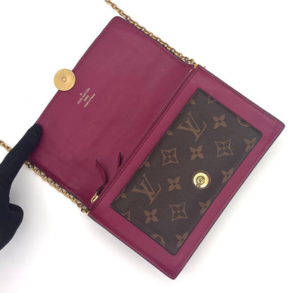 Louis Vuitton Monogram Portefeuille Flor Chain Fuchsia Shoulder Bag — view 3