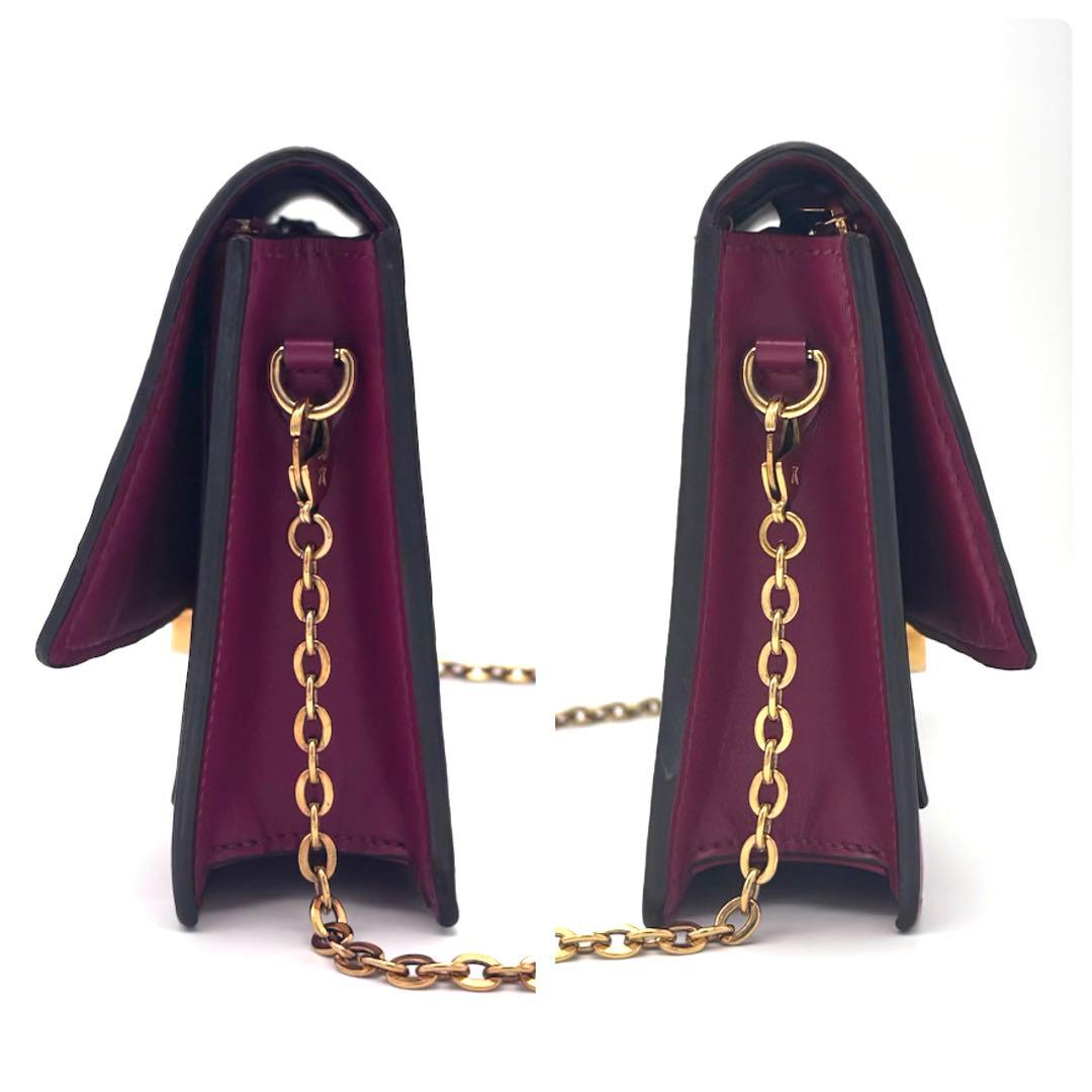 Louis Vuitton Monogram Portefeuille Flor Chain Fuchsia Shoulder Bag — view 7