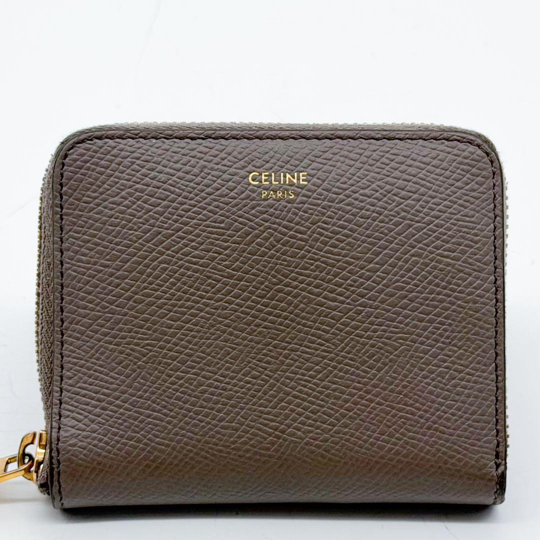 Celine Small Essential Zip Wallet Greige — view 2