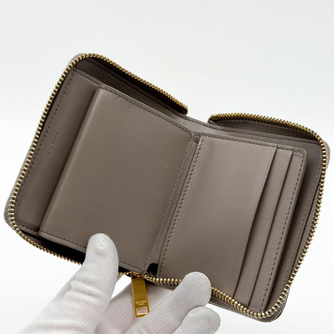 Celine Small Essential Zip Wallet Greige — view 7