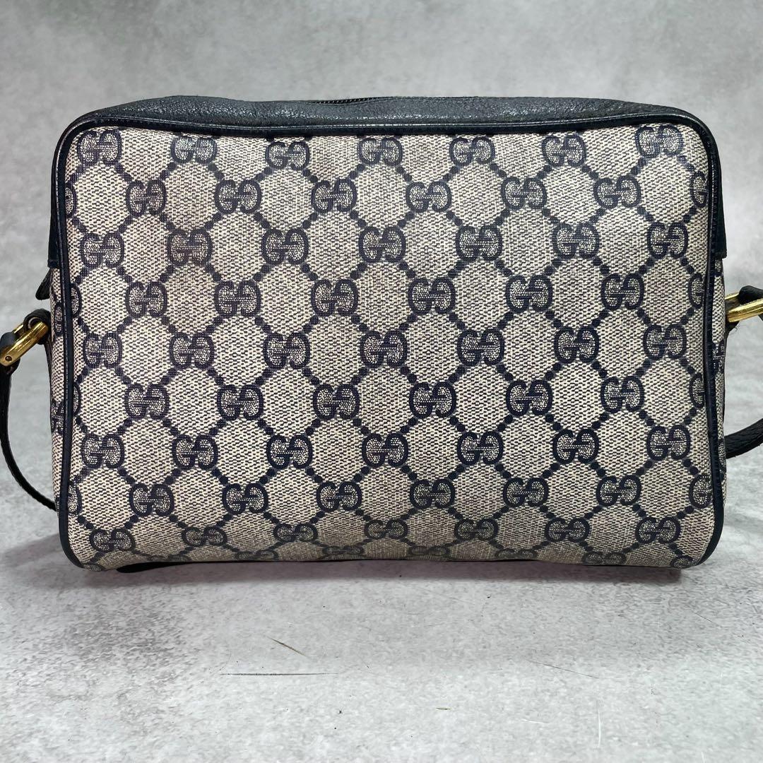 Gucci GG Sherry Line Shoulder Bag Navy Leather Logo — view 3
