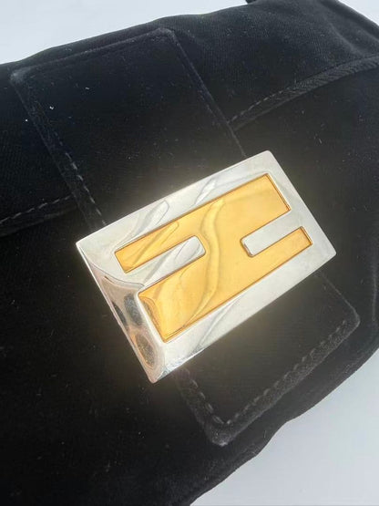 Fendi Velvet Baguette Shoulder Bag — view 3