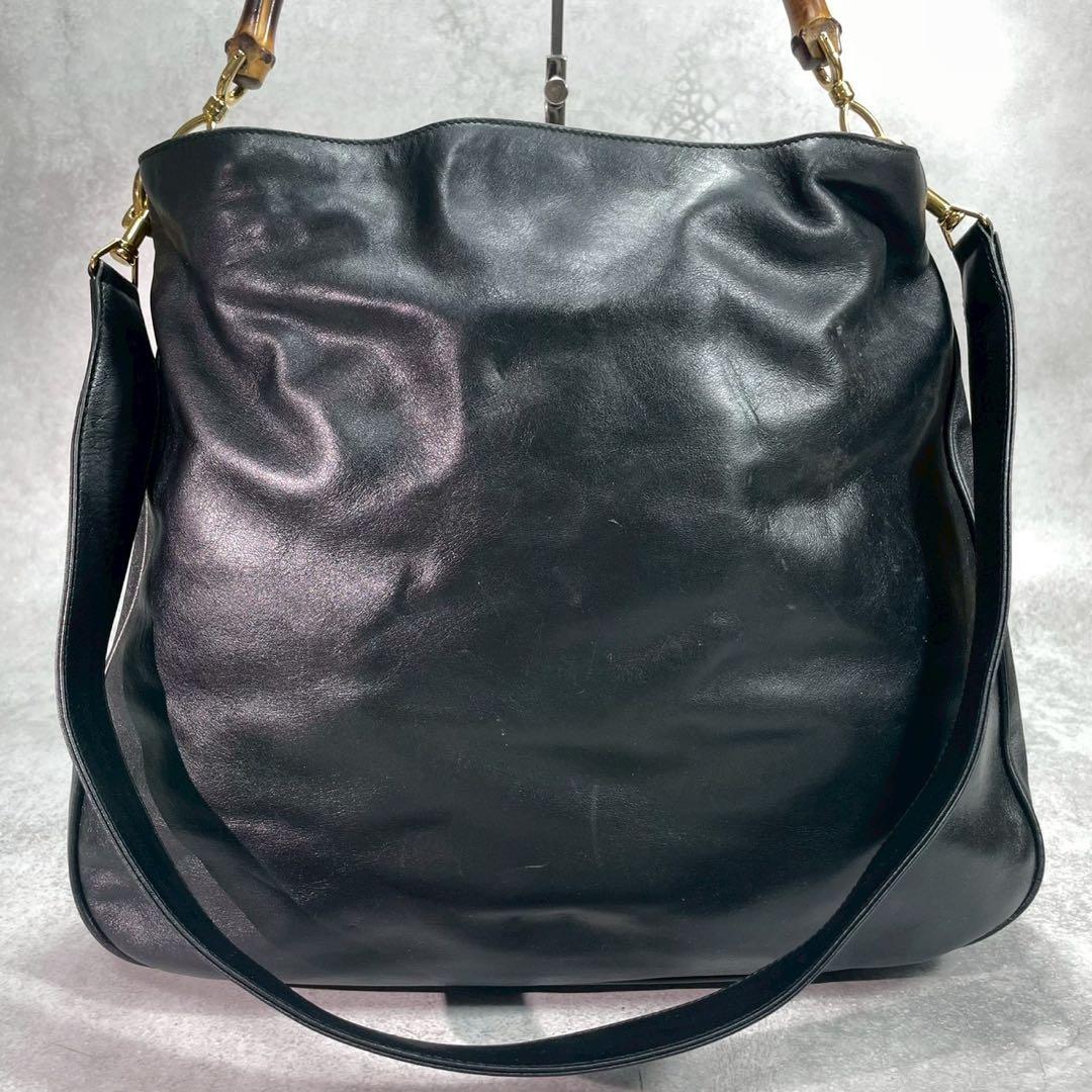 Gucci Shoulder Bag 2-Way Bamboo Black Leather — view 3
