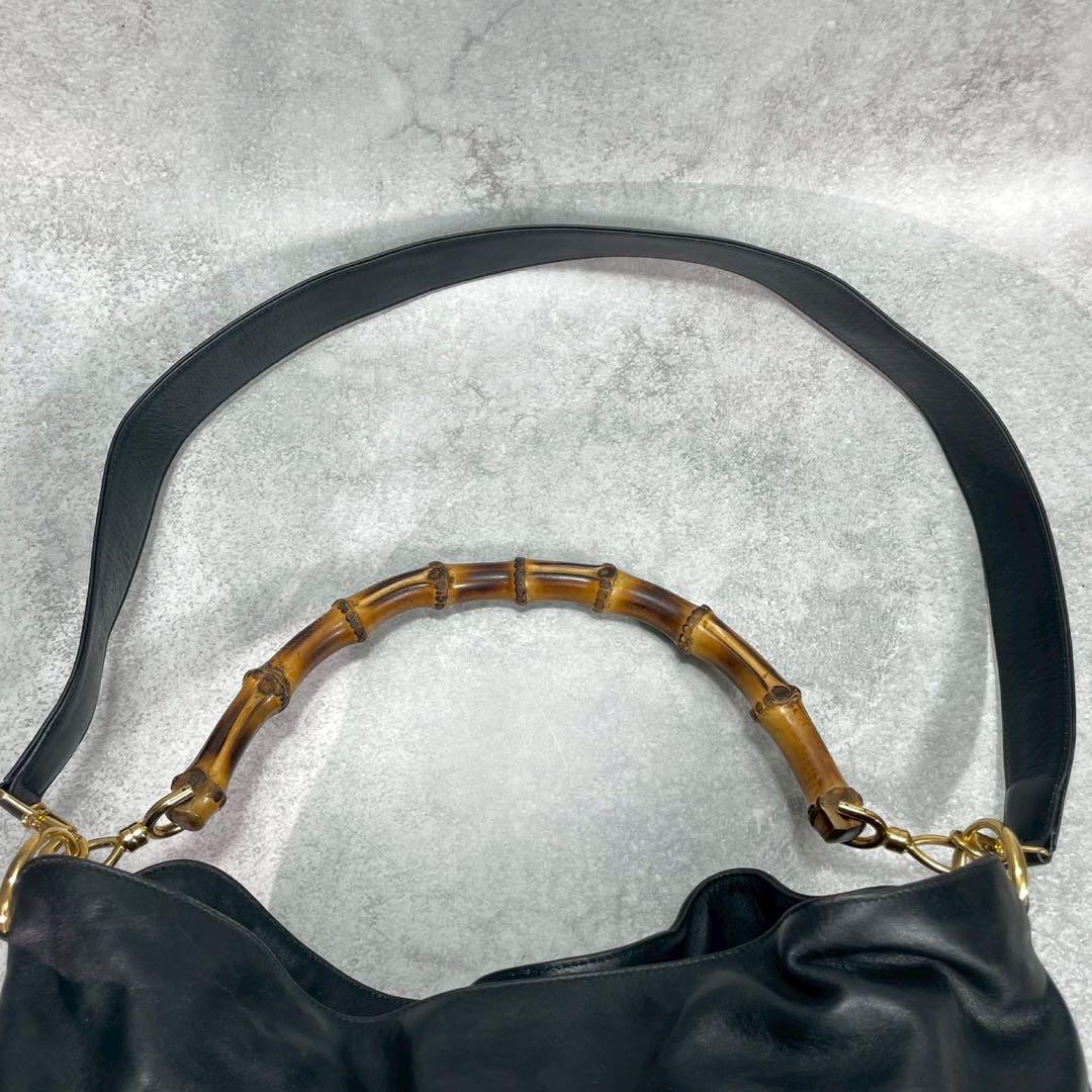 Gucci Shoulder Bag 2-Way Bamboo Black Leather — view 4