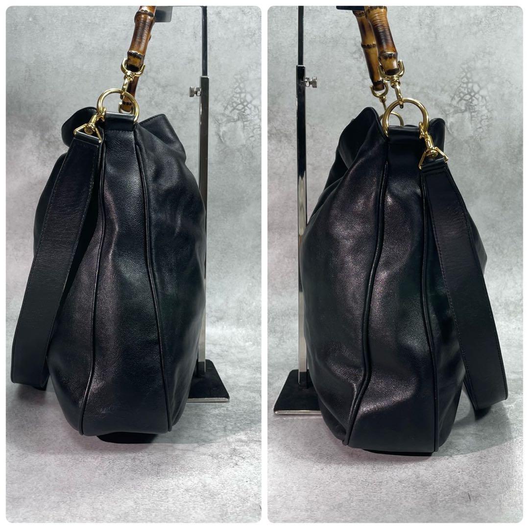 Gucci Shoulder Bag 2-Way Bamboo Black Leather — view 7