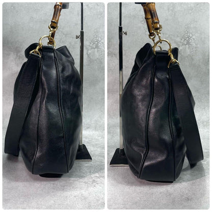 Gucci Shoulder Bag 2-Way Bamboo Black Leather — view 7