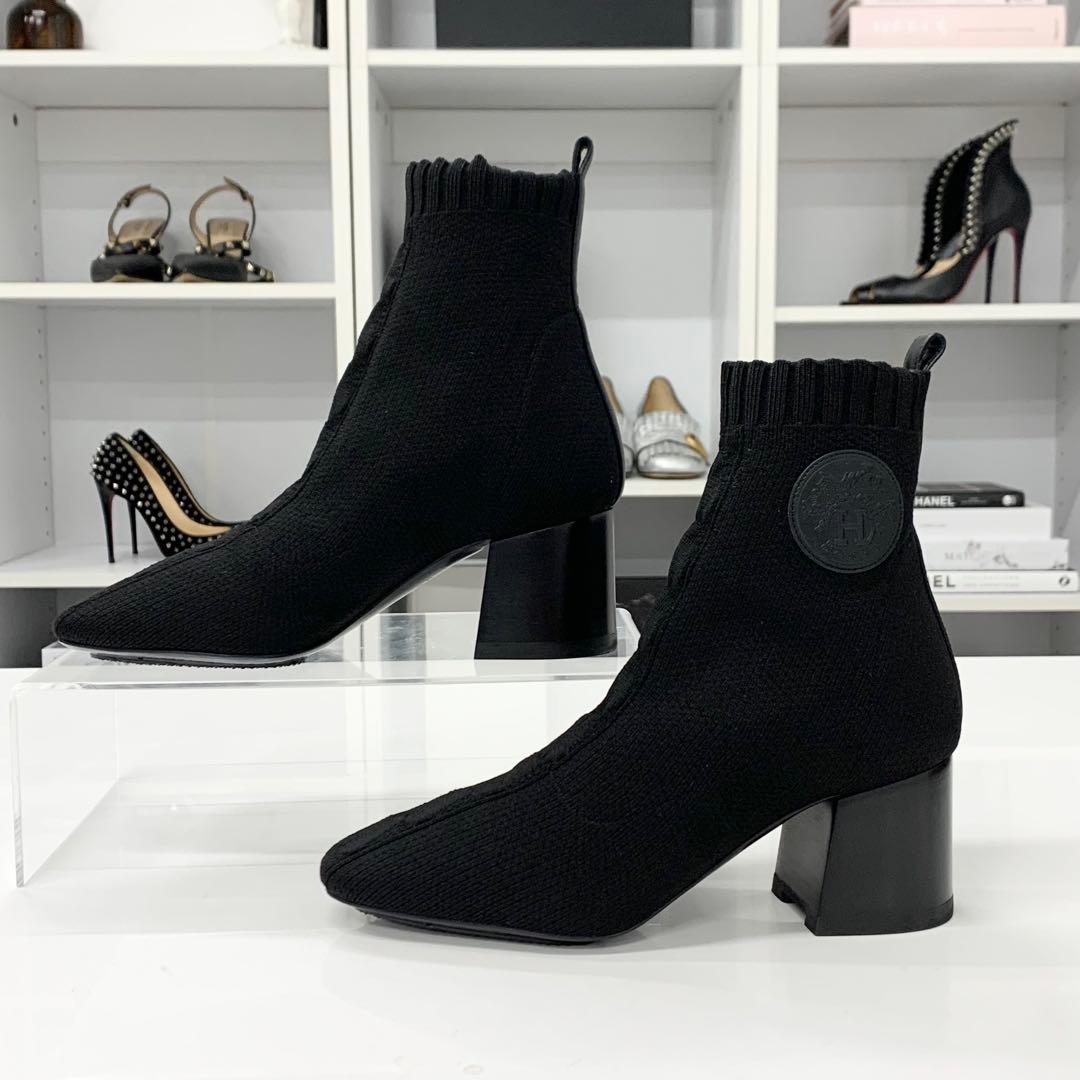 Hermes Volver Knit Leather Ex-Libris Short Boots — view 2