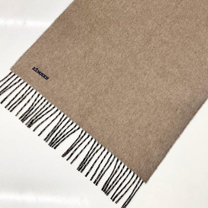 Hermes Logo Double Face Cashmere Scarf Shawl Navy Brown