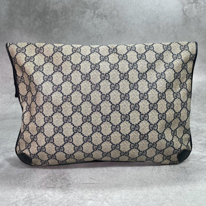 Gucci Clutch GG Navy Beige Leather Logo — view 3