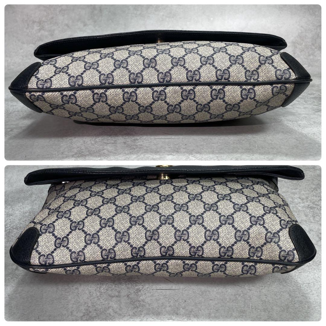 Gucci Clutch GG Navy Beige Leather Logo — view 7