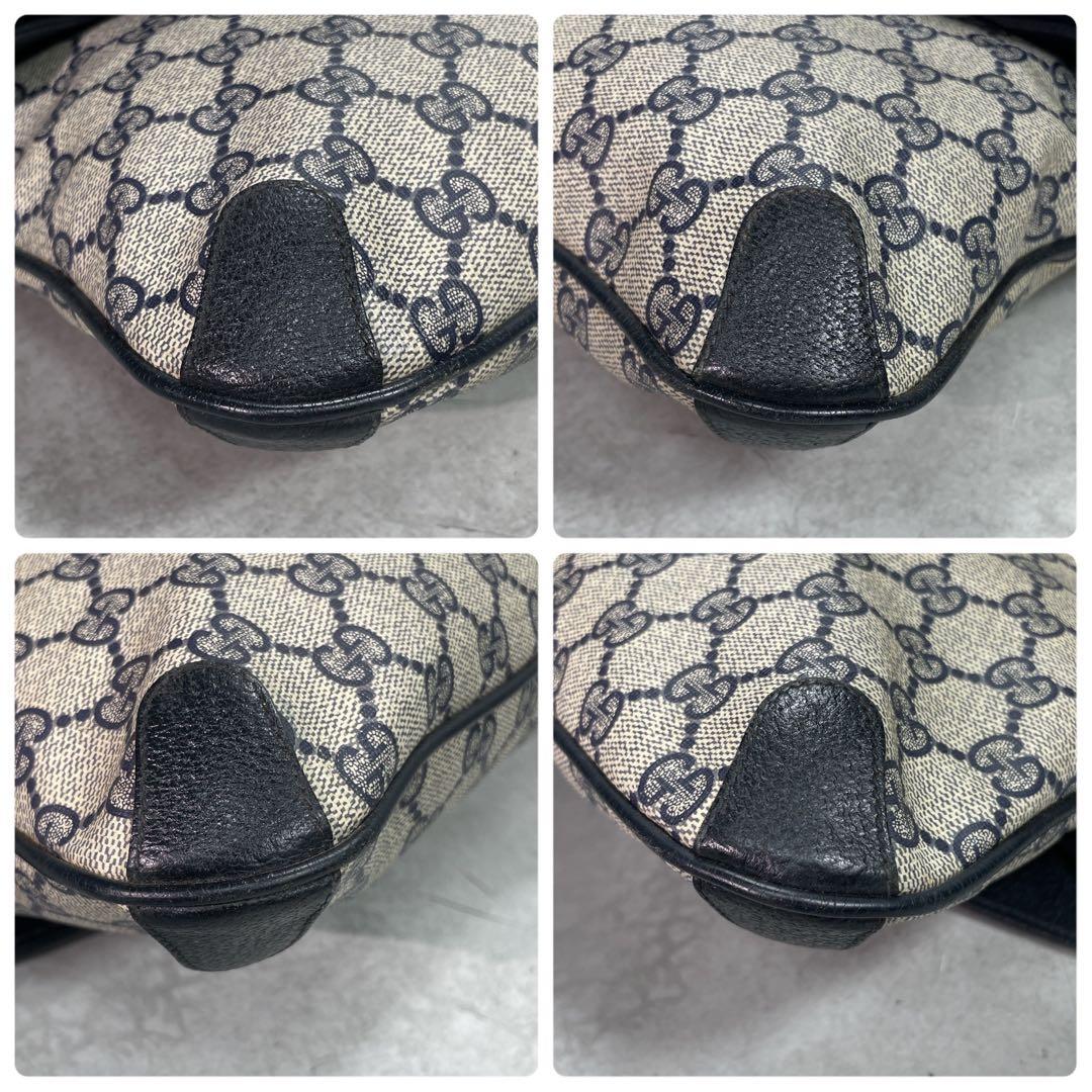 Gucci Clutch GG Navy Beige Leather Logo — view 8