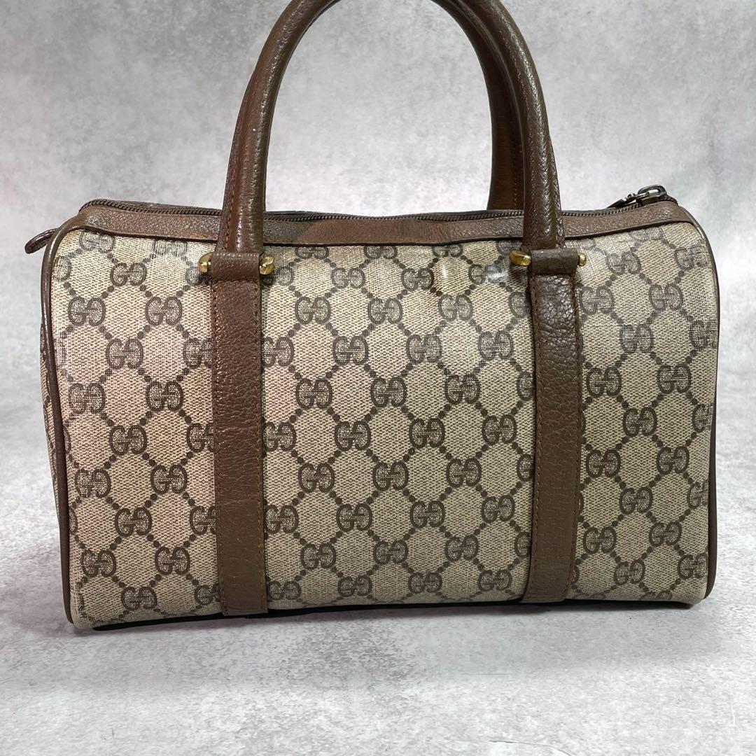 Gucci GG Sherry Line Boston Bag Brown Leather Logo — view 3