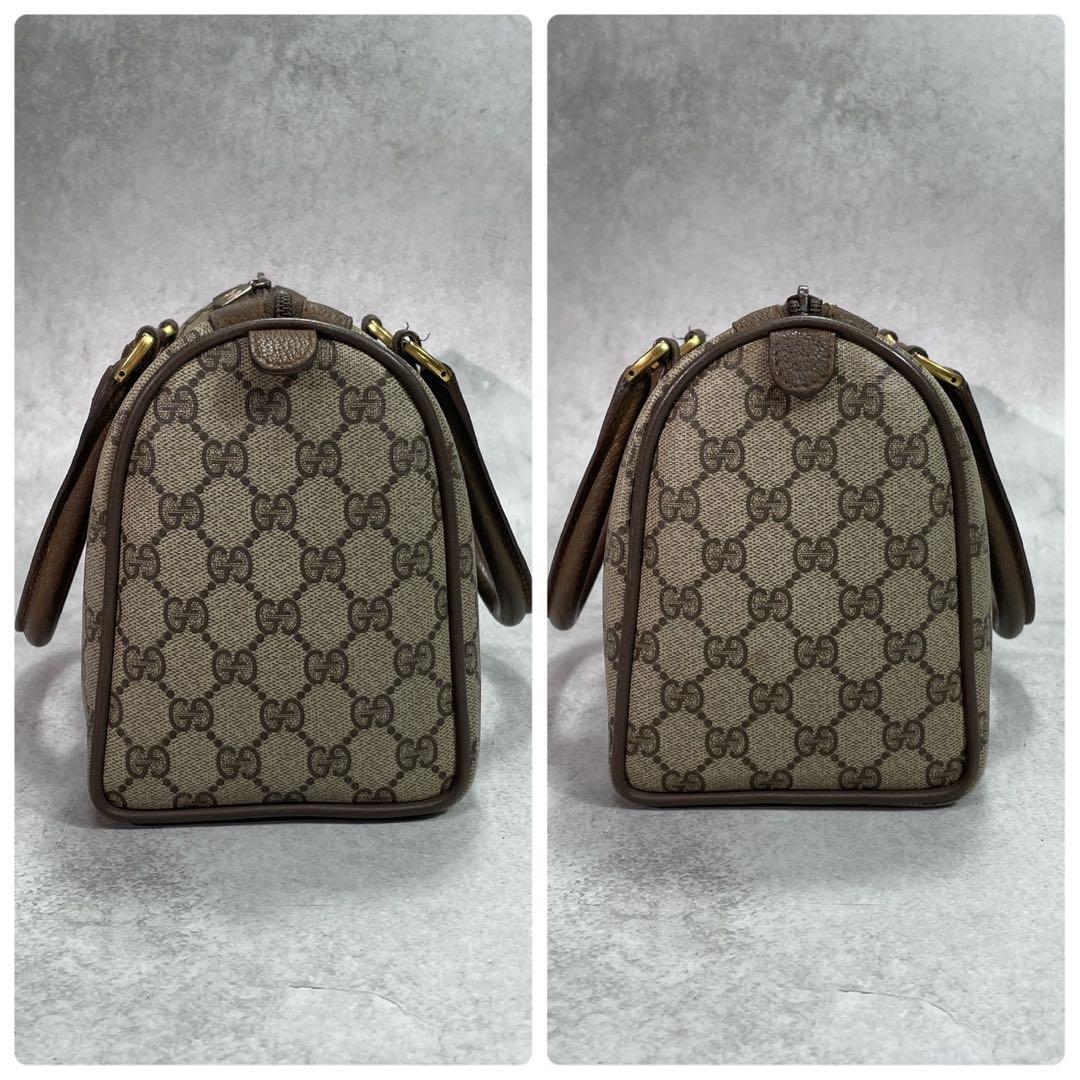 Gucci GG Sherry Line Boston Bag Brown Leather Logo — view 7